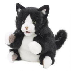 MARIONNETTE DE CHAT NOIR ET BLANC